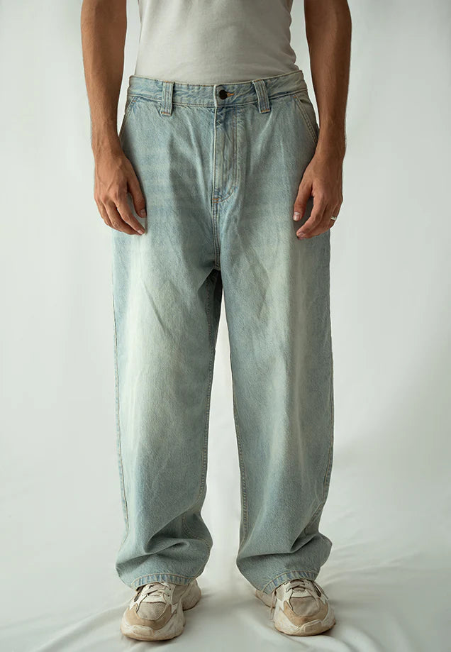 Loose Fit Baggy Jeans - Denim Blue