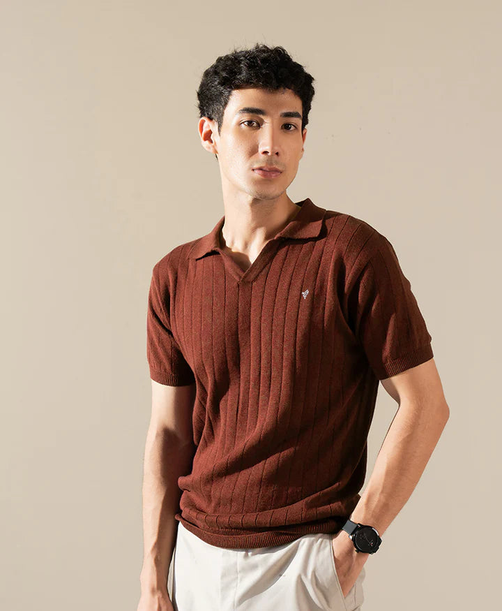DK Rust Knitted POLO