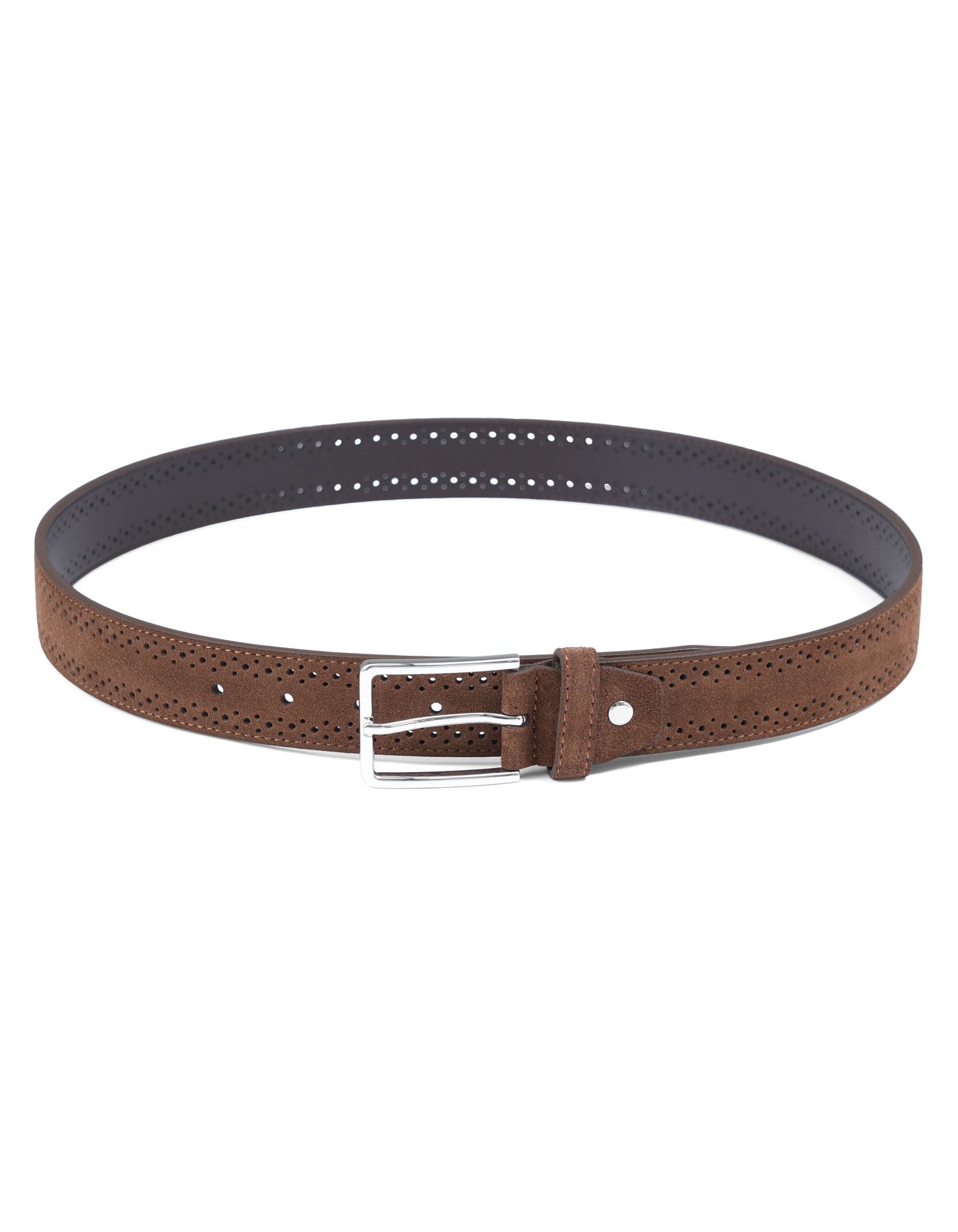 Brown Dotted Suede Leather Belt