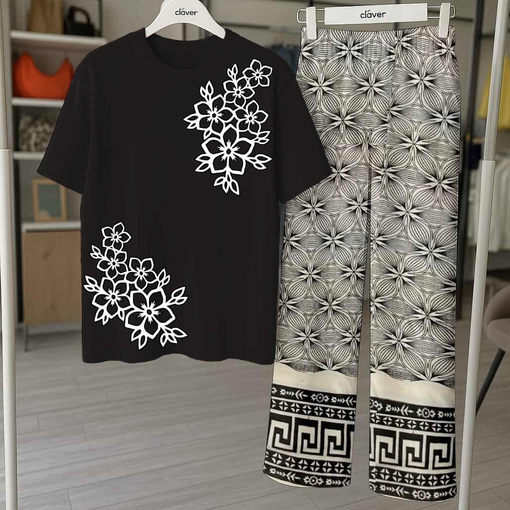 Women’s Summer Trouser Shirt Set – Cotton Fabric